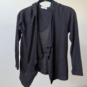 Girls black sweater with hood